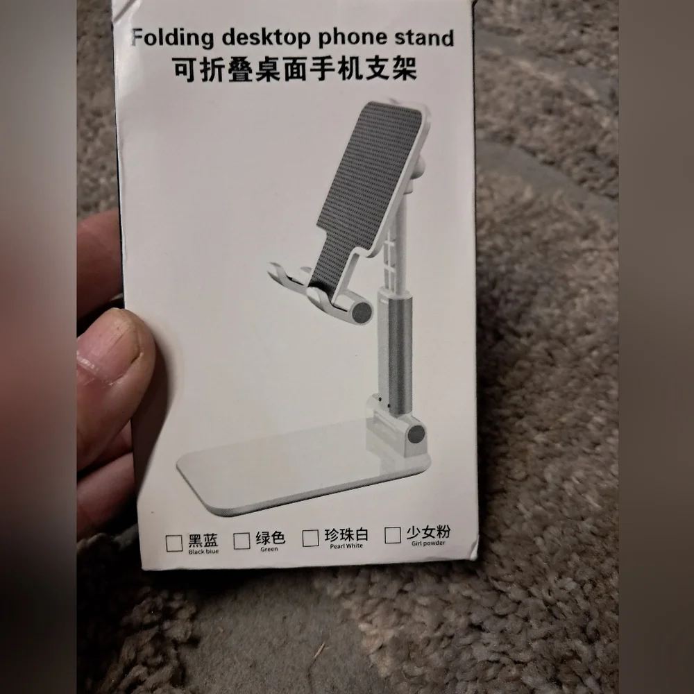 Folding Desktop Phone Stand & Purple Power Bank